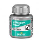 GRASA PARA SUSPENSIONES MOTOREX X100GRS. ESPECIALMENTE ADAPTADA PARA EL SISTEMA DE SUSPENSIONES CON ADITIVOS QUE REDUCEN LA FRICCION. SE AJUSTA A LOS ELASTOMEROS, JUNTAS Y ACEITES SIN AFECTARLOS