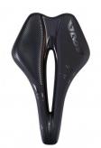 ASIENTO AWA RIEL CROMO PLATA CALADO ANTIPROSTÁTICO TIPO PROLOGO LARGO 245MM ANCHO 145MM NEGRO MATE + BRILLO PESO 226GRS