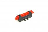 LUZ TRASERA WKNS ROJA RECARGABLE VIA USB DURACIÓN BATERIA 12HS APROX TIEMPO DE CARGA 3HS APROX