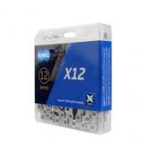 CADENA KMC X12 NEGRO/PLATA 126 ESLABONES EXTREMA DURABILIDAD COMPATIBLE SRAM PESO 268GRS