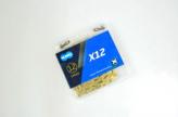 CADENA KMC X12 ORO (TI-GOLD)PLATA 126 ESLABONES EXTREMA DURABILIDAD COMPATIBLE SRAM PESO 268GRS