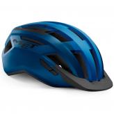 CASCO MET ALLROAD C/VISERA Y LUZ  CANALES DE VENT INTERNA TALLE M O  L COL: AZMAT/NEG BLAMAT GRIMAT NEGMAT ROJ/NEG