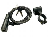 ESLINGA RULO ACERO ANDES CON LLAVE (CABLE 8MM ESPX 1,20 MT LARGO) COLOR NEGRO