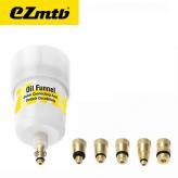 EMBUDO PURGADO EZMTB CON 5 ADAPTADORES METALICOS (SHIMANO MAGURA FORMULA AVID SRAM HOPE MODELOS A PARTIR DEL 2017)