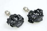 PEDAL MTB CON TRABA AWA NEGRO/NEGRO SPD COMPATIBLE EJE DE CROMO CNC ROULEMAN SELLADO+DU PESO 345GRS EL PAR